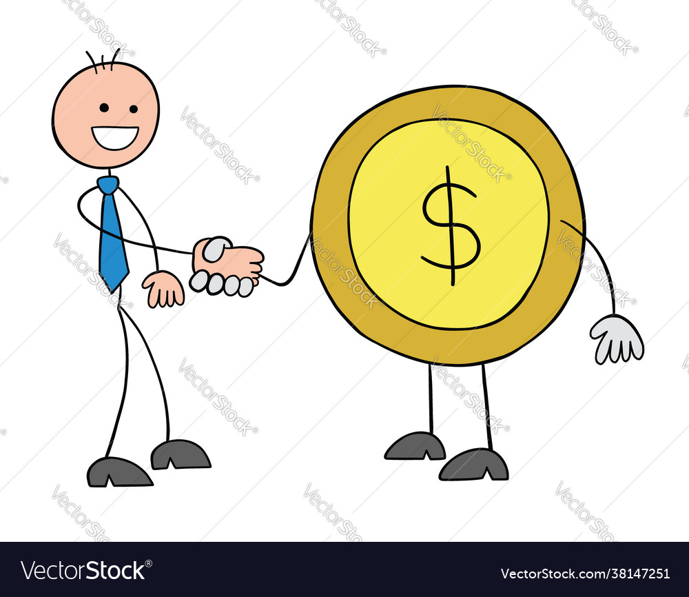 Stickman businessman character shaking hands