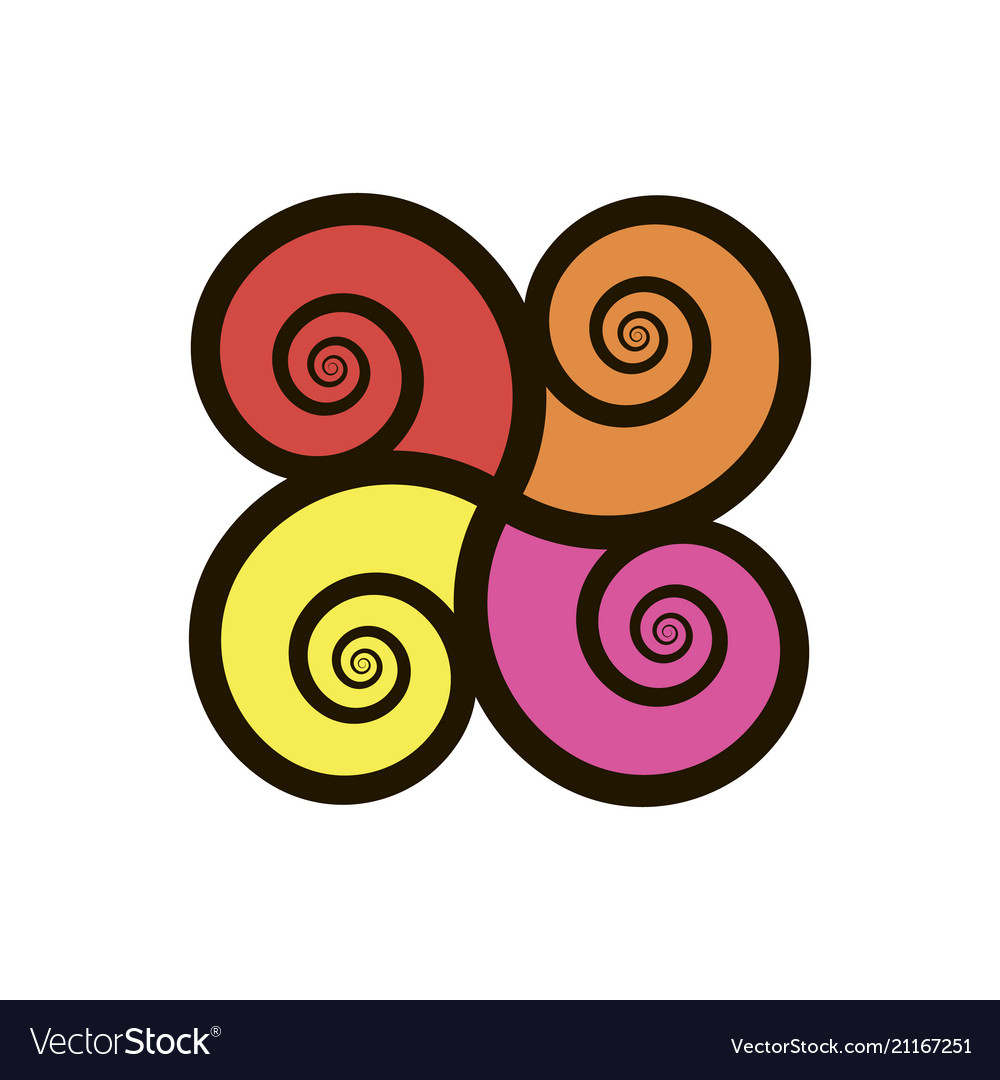 Symbol of a spiral in the form snails