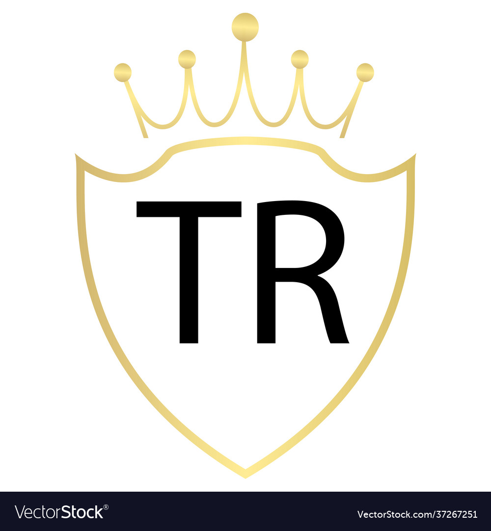 Tr Letter Logo Design With Simple Style Royalty Free Vector