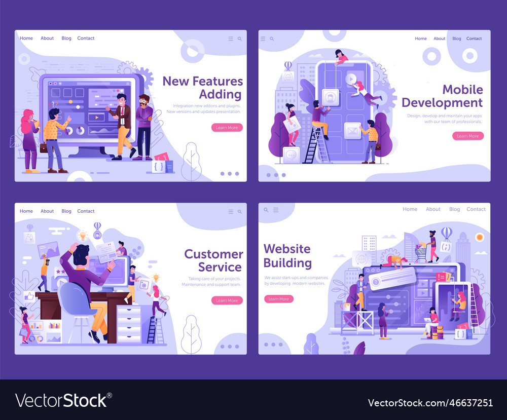 Website and app developing gradient design banners Vector Image Website and app developing gradient design banners