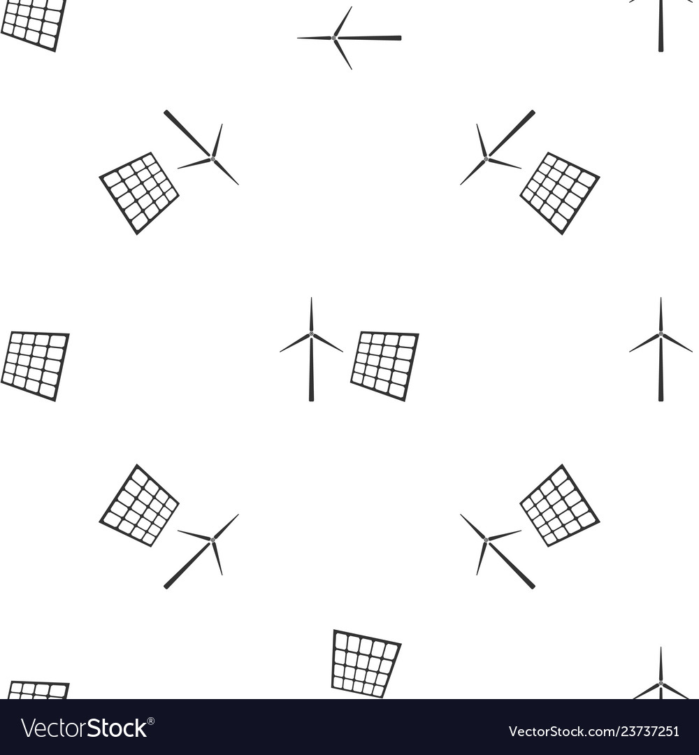 Wind mill turbines electricity and solar panel