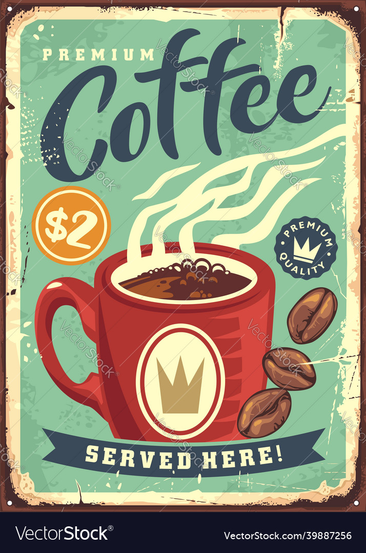 Cafe bar retro sign design vector image Cafe bar retro sign design