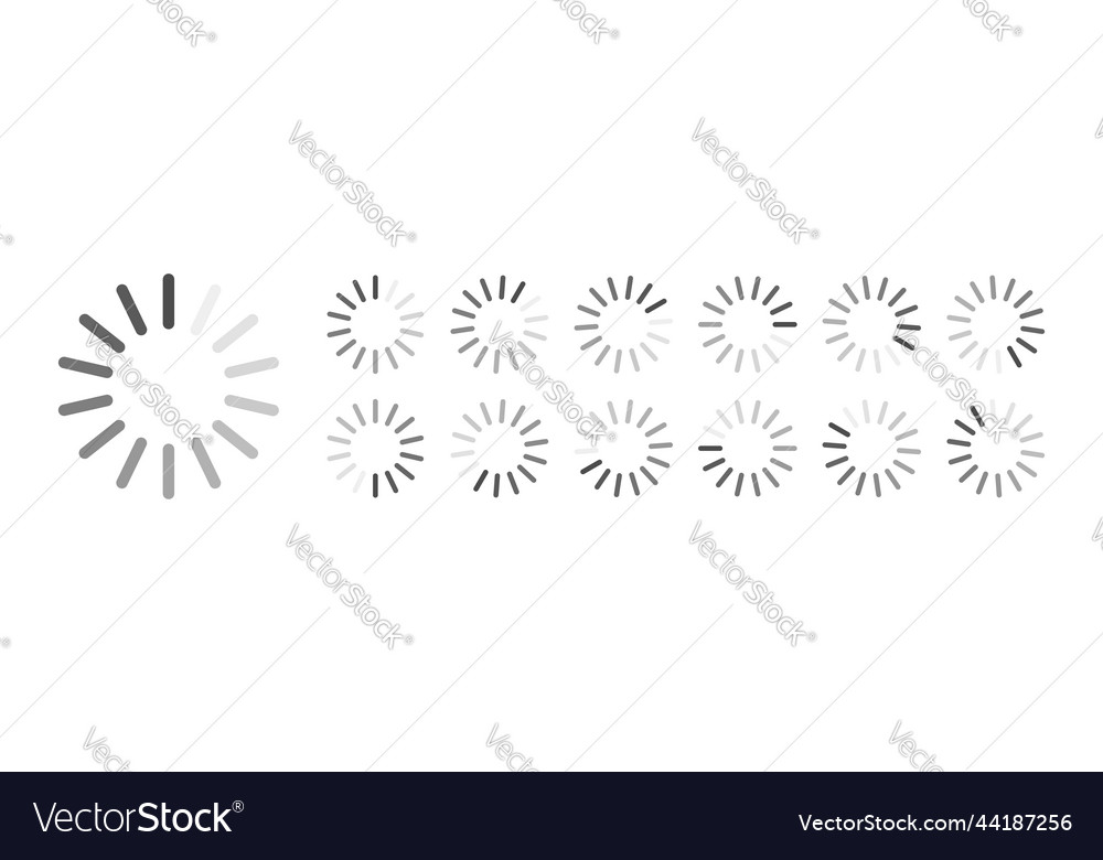 Circular loading buffering icons vector image Circular loading buffering icons