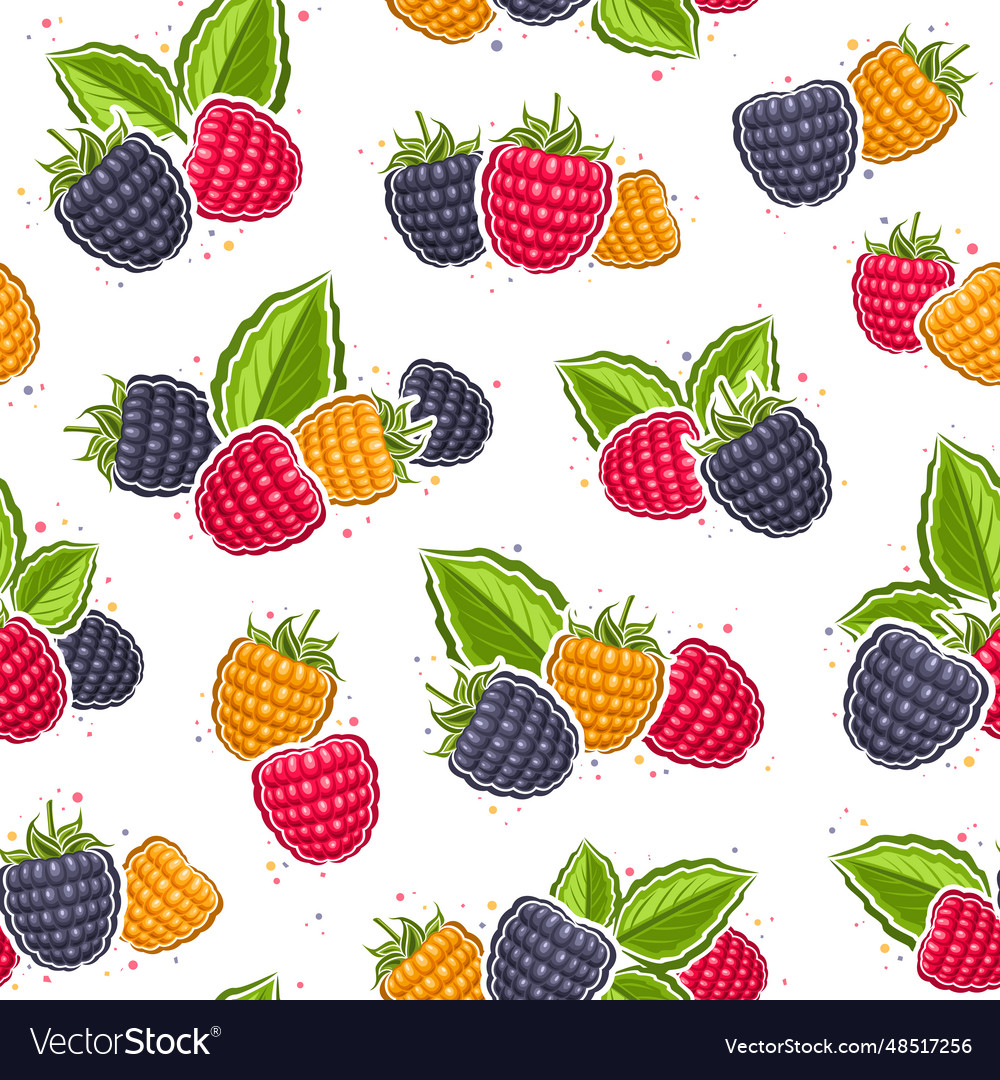 Colorful raspberry seamless pattern Vector Image Colorful raspberry seamless pattern