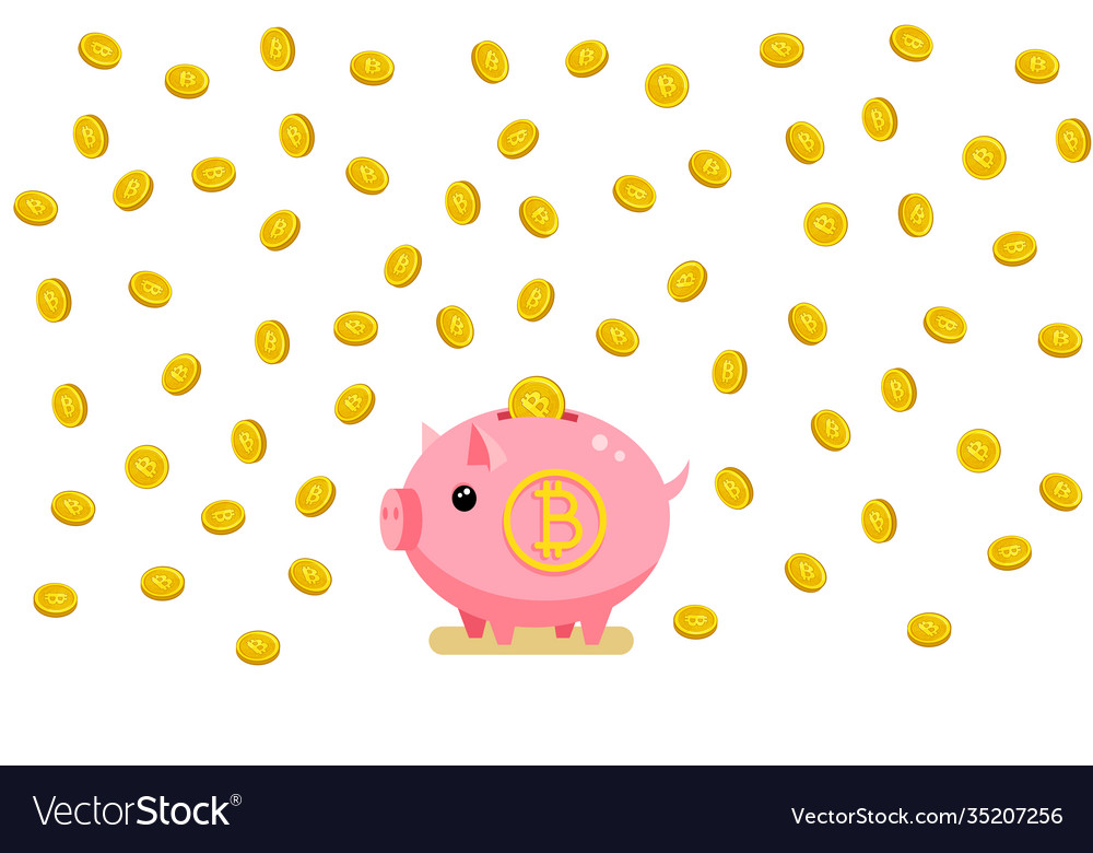 Concept crypto currency piggy bank