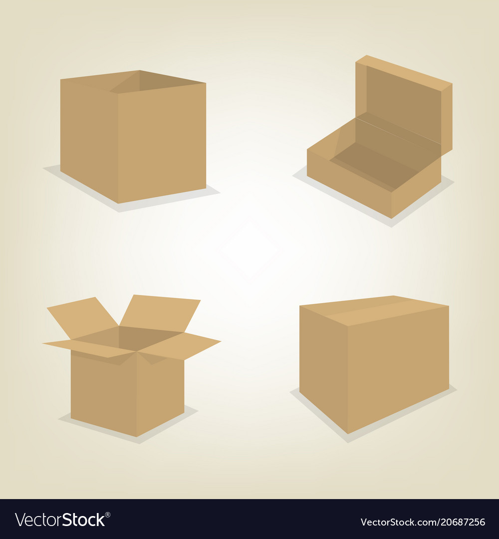 Flat icons of cardboard boxes