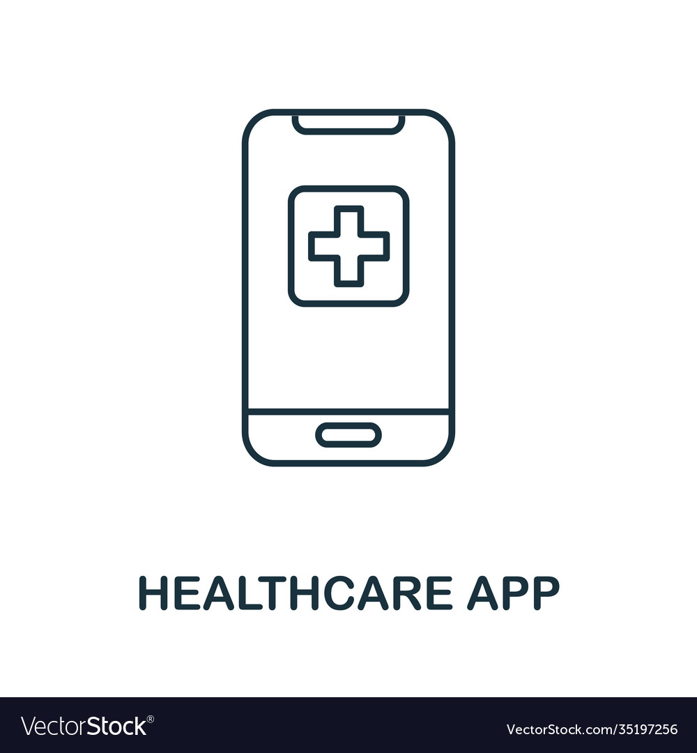 Healthcare app icon line style element from