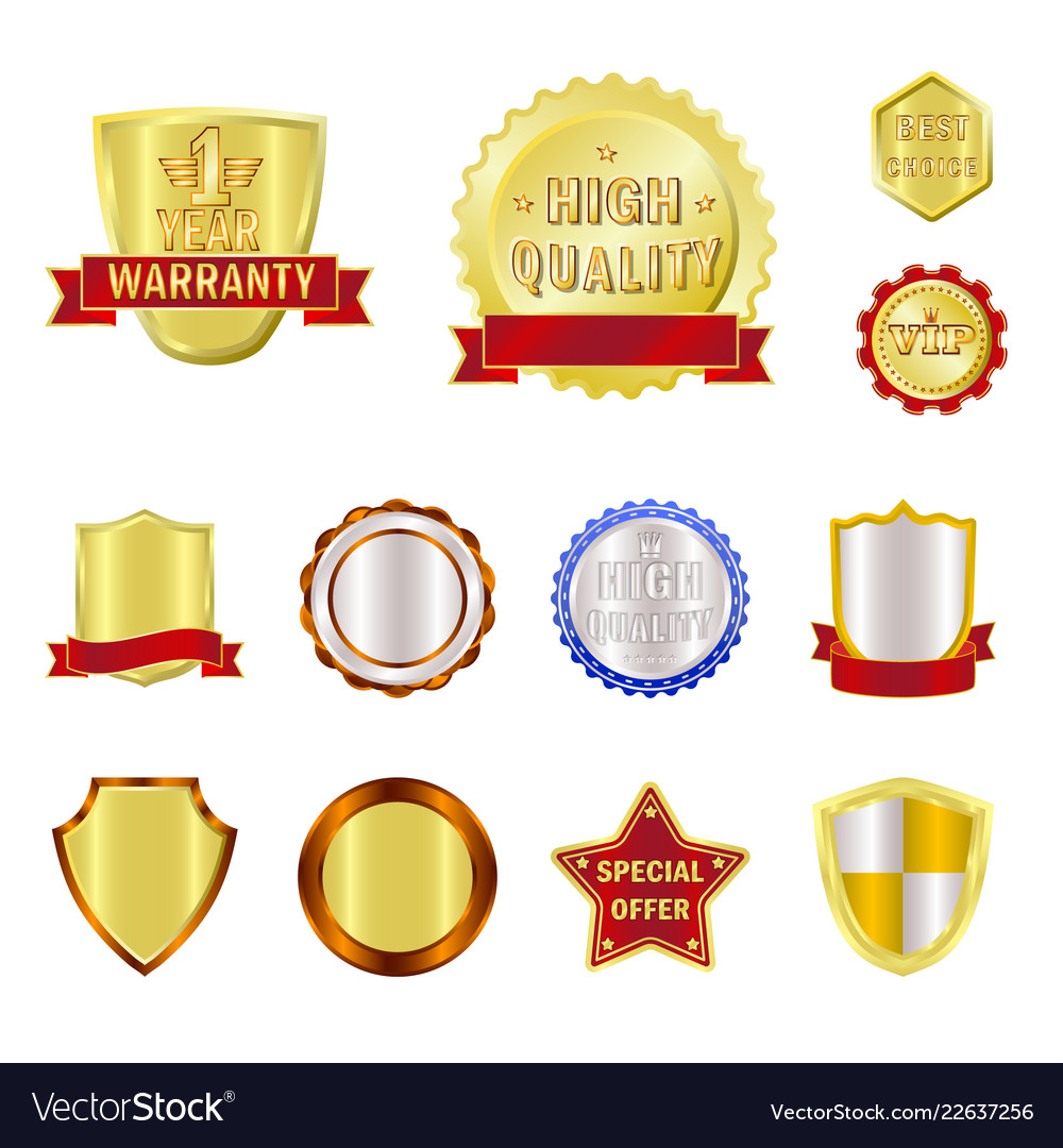 Isolated object of emblem and badge symbol set