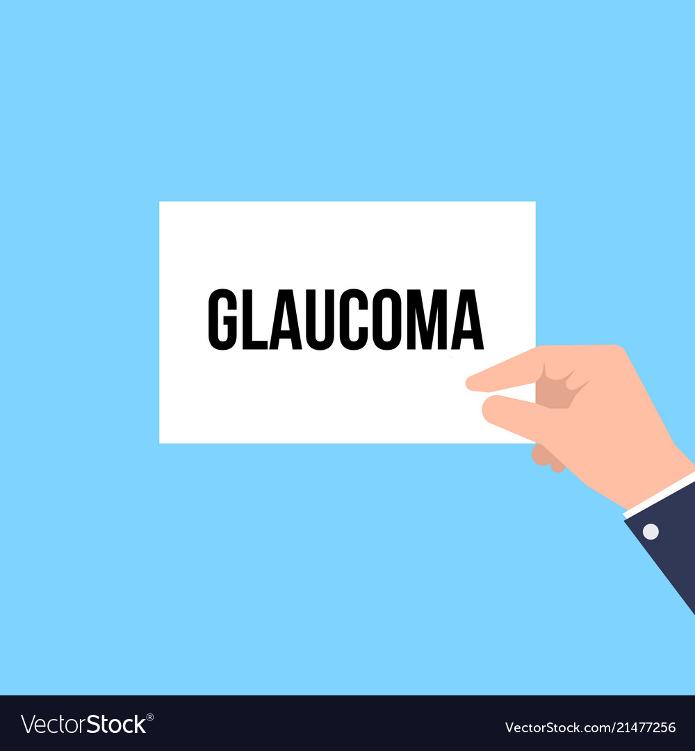 Man showing paper glaucoma text vector image Man showing paper glaucoma text