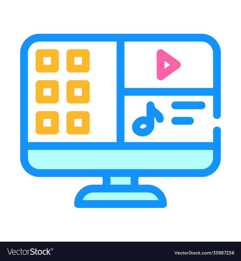 Media files operating system color icon vector image Media files operating system color icon
