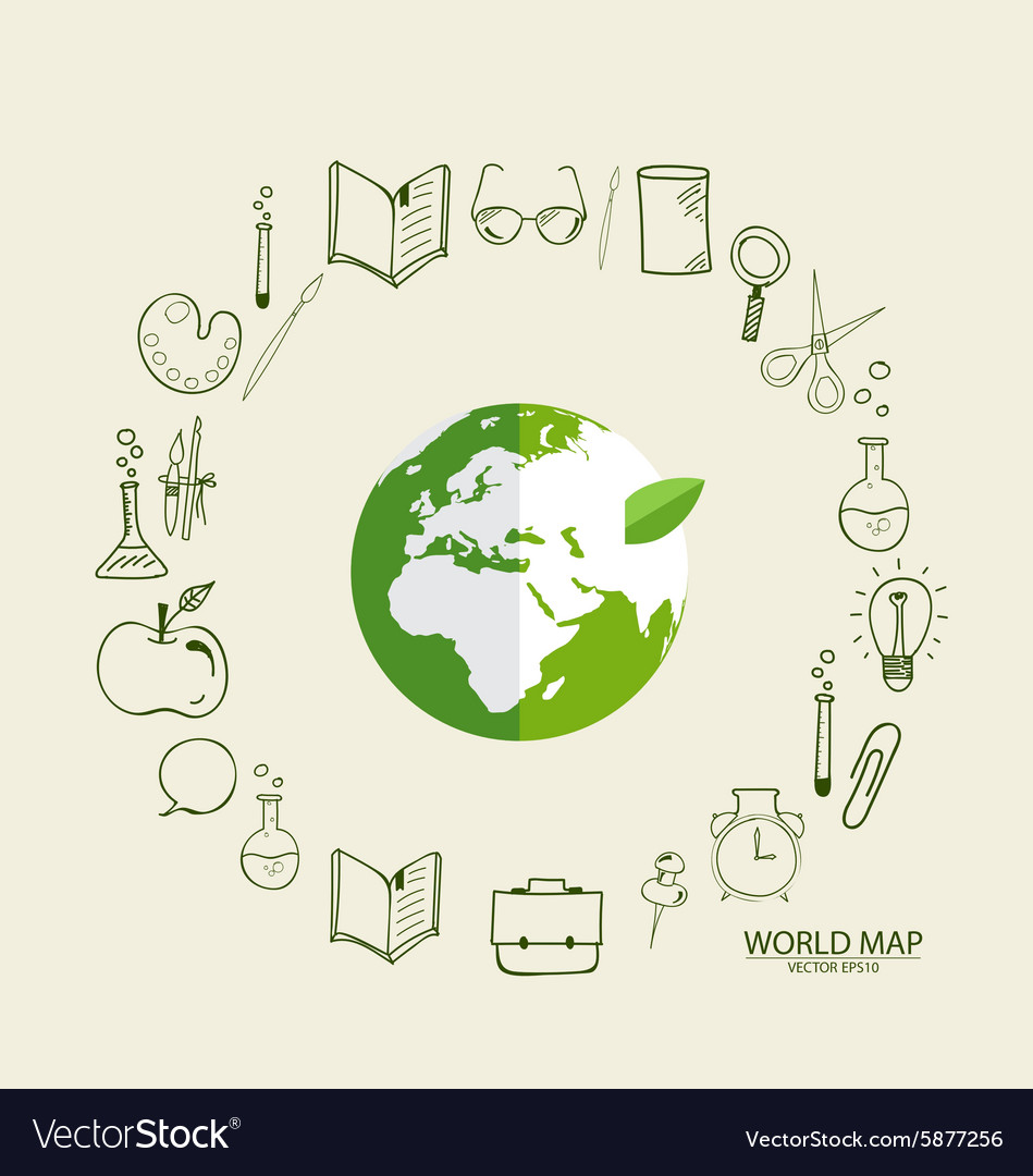 Modern globe with application icon template