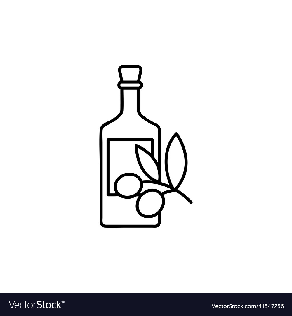 Olive oil icon trendy modern flat linear Vector Image Olive oil icon trendy modern flat linear