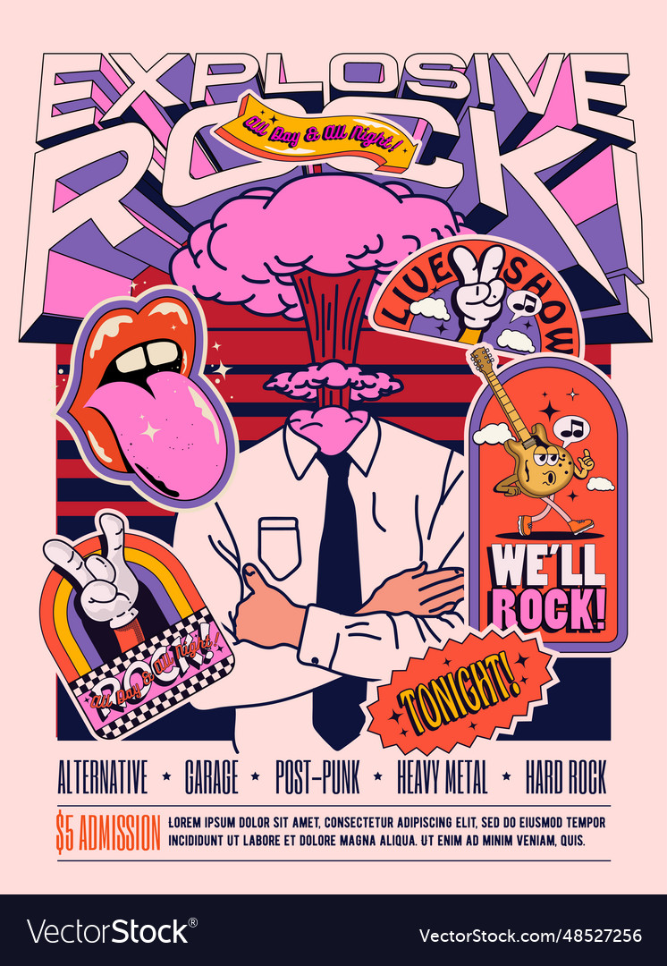 Retro Rock Party Flyer