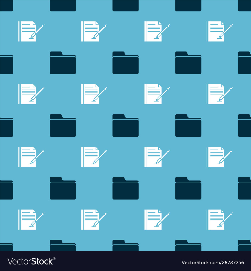 Set document folder and blank notebook pen vector image Set document folder and blank notebook pen