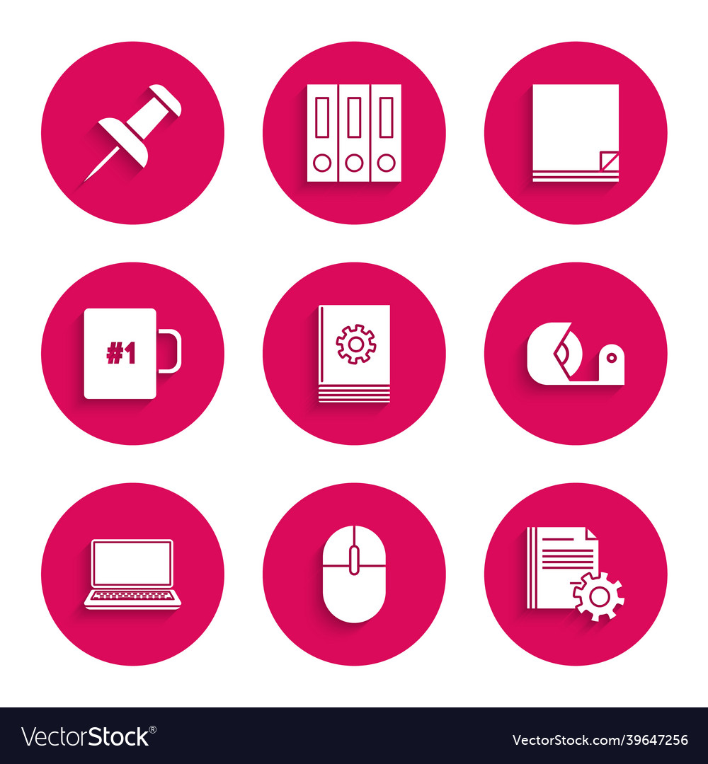 Set user manual computer mouse document settings vector image Set user manual computer mouse document settings