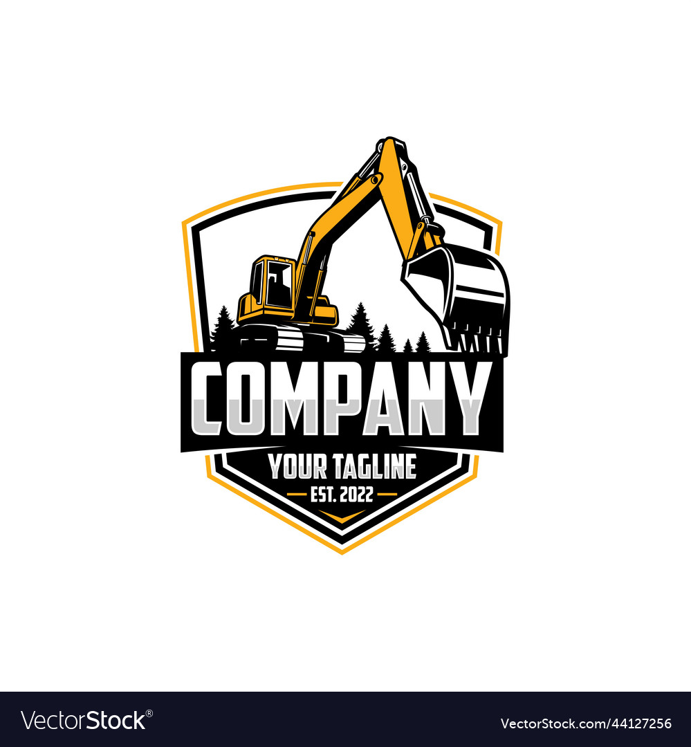 Skid steer logo excavator logo Royalty Free Vector Image