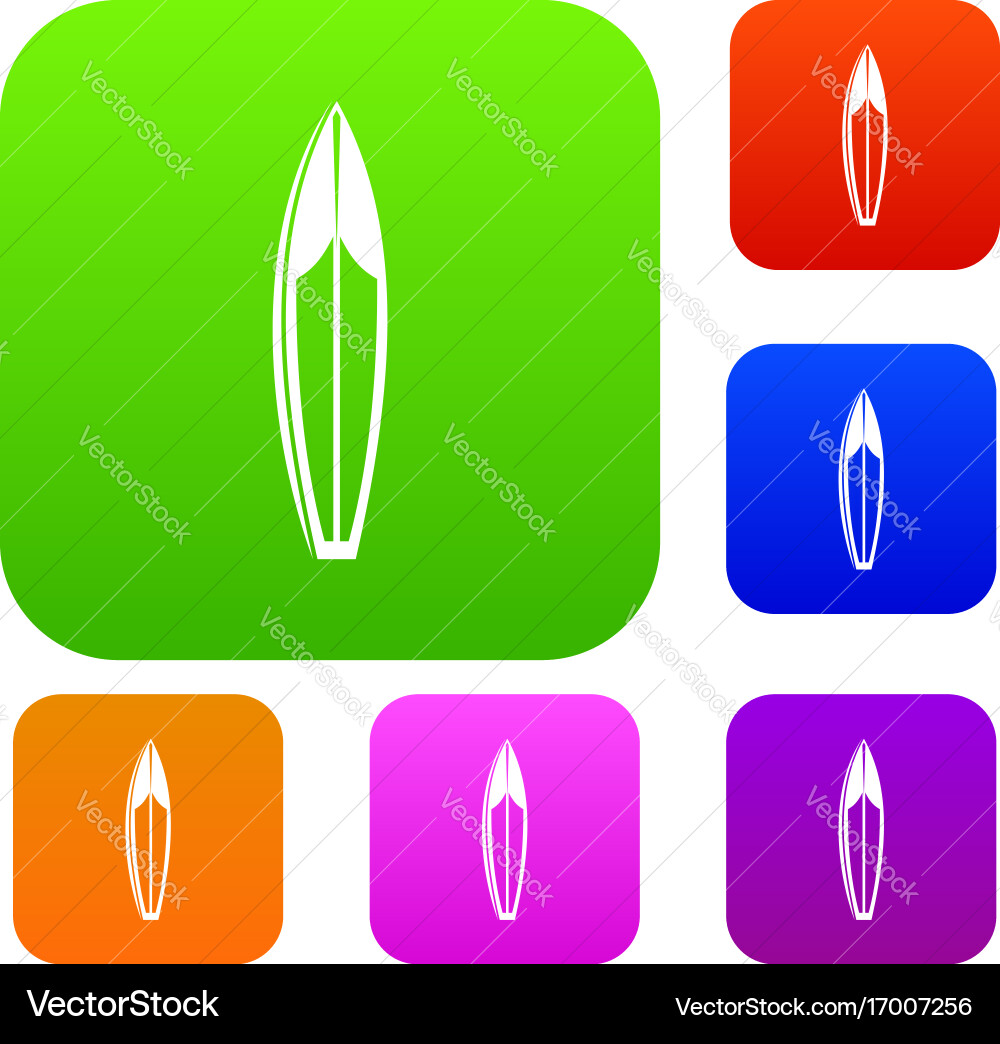 Surfboard set collection Royalty Free Vector Image