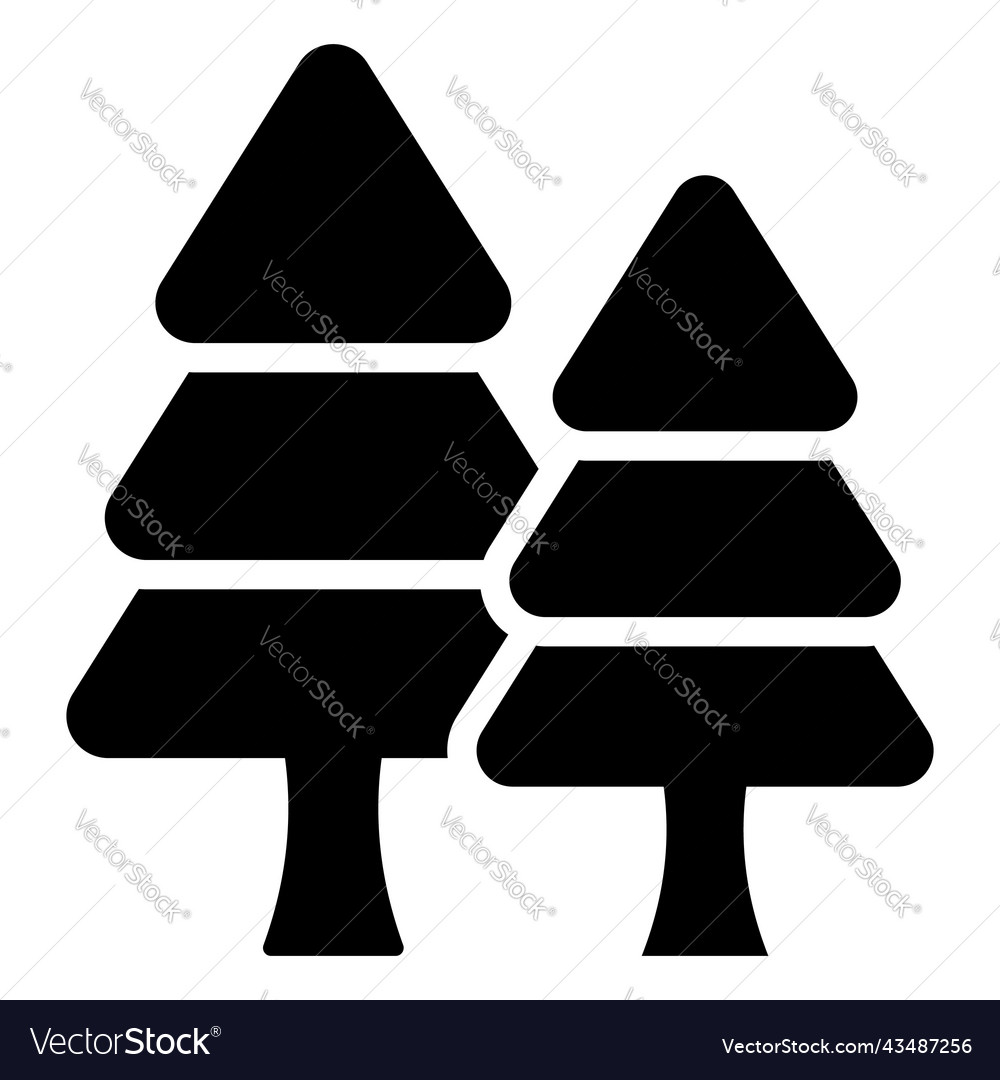 Trees icon glyph style for web and mobile