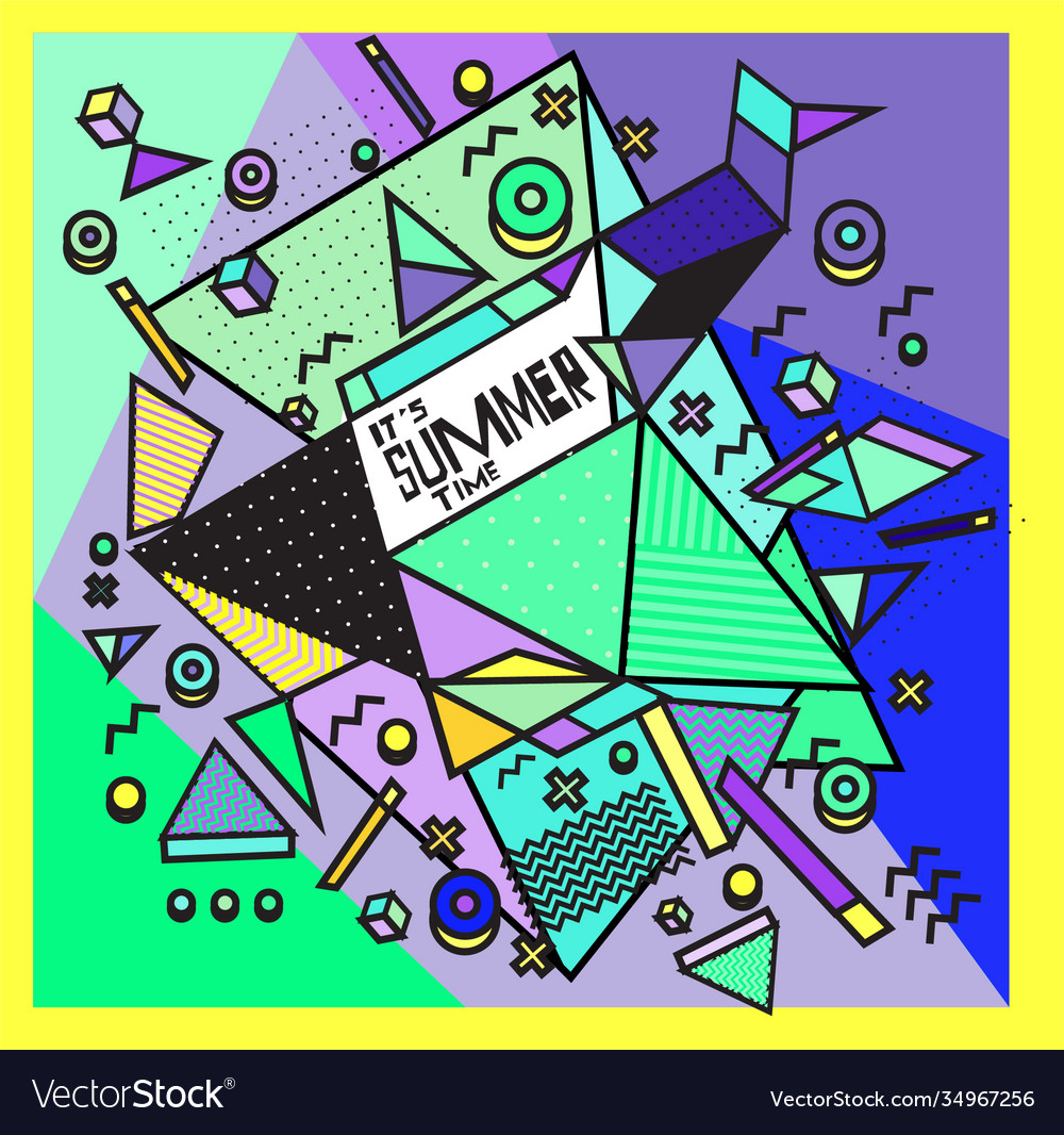 Triangle geometric forms for summer design event vector image Triangle geometric forms for summer design event