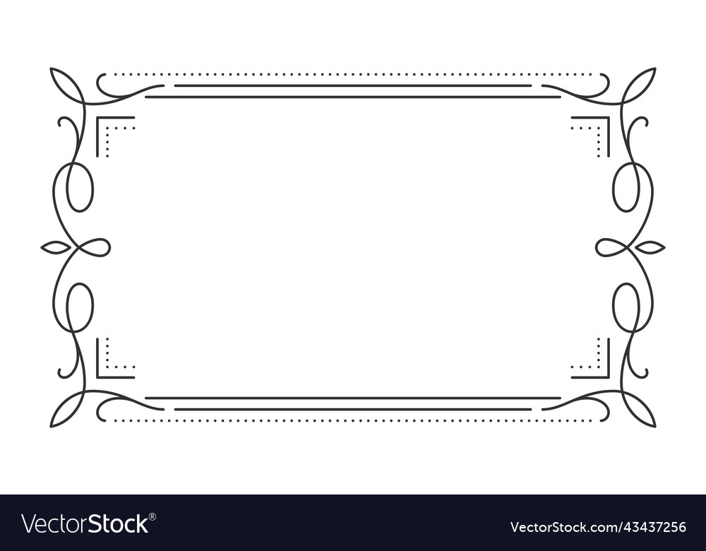 Vintage frame border divider separator black line