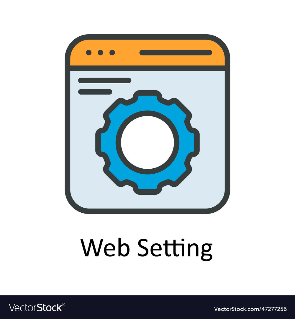 Web setting fill outline icon design illust