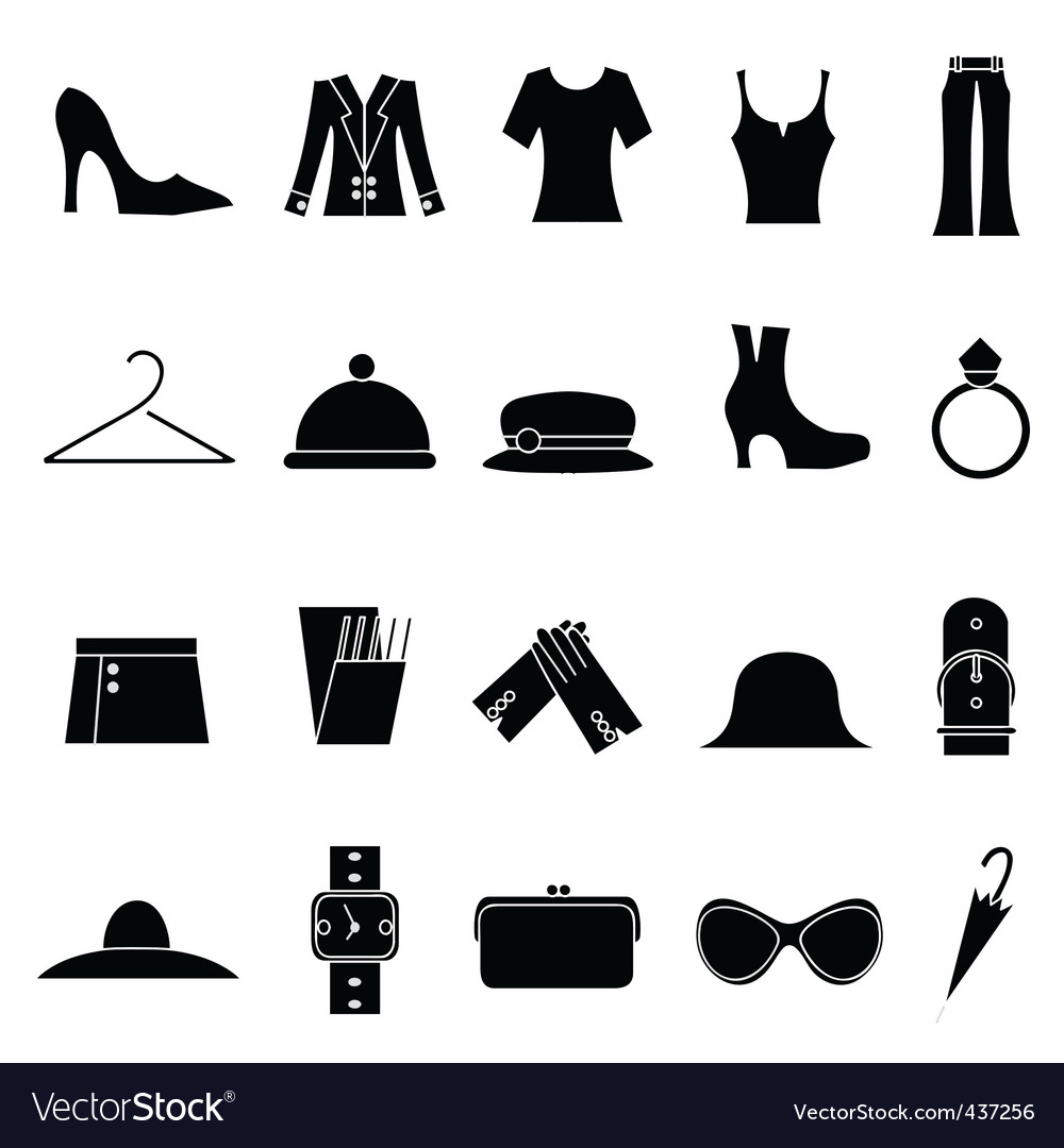 Female fashion clothes icon Royalty Free Vector Image