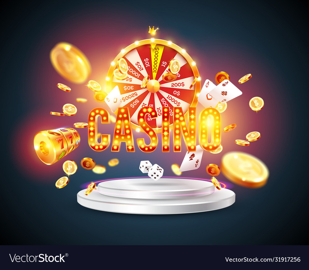Word-Casino umgeben einen leuchtenden Rahmen Vector Image Word-Casino umgeben einen leuchtenden Rahmen