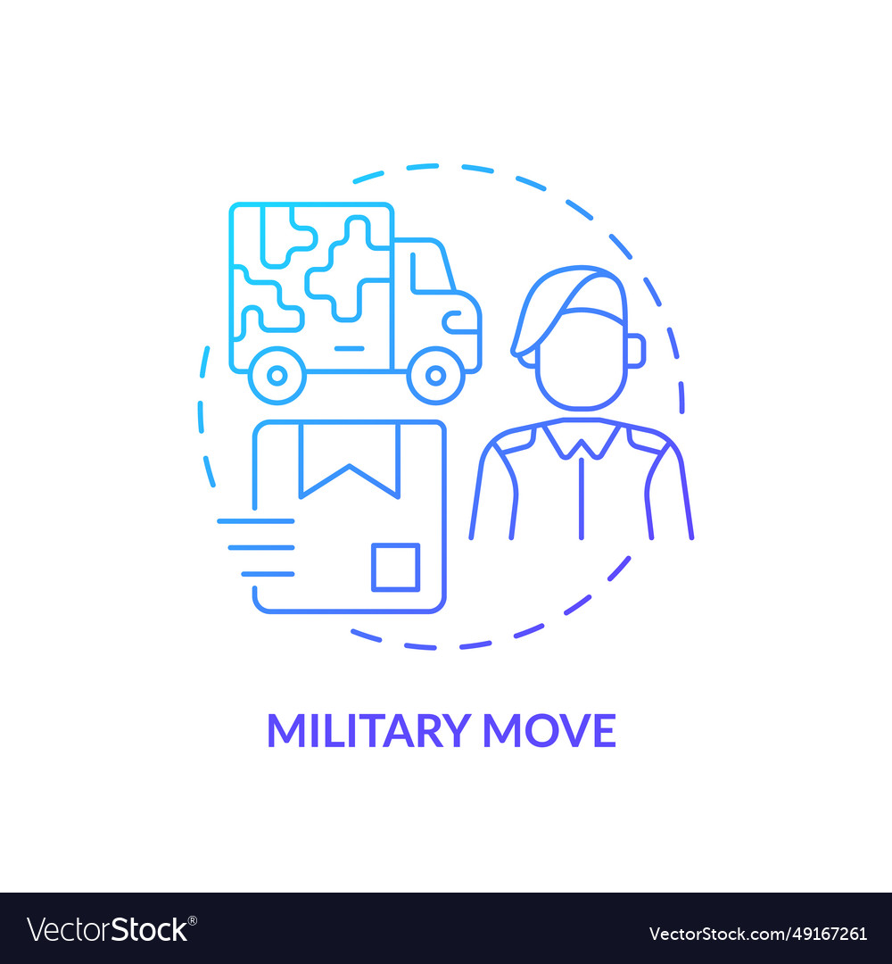 2d simple thin linear military move gradient icon vector image 2d simple thin linear military move gradient icon