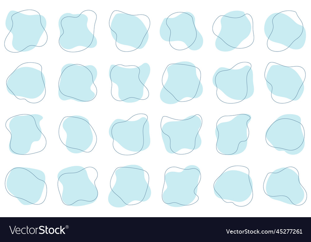 Blob shape organic set of irregular round blot