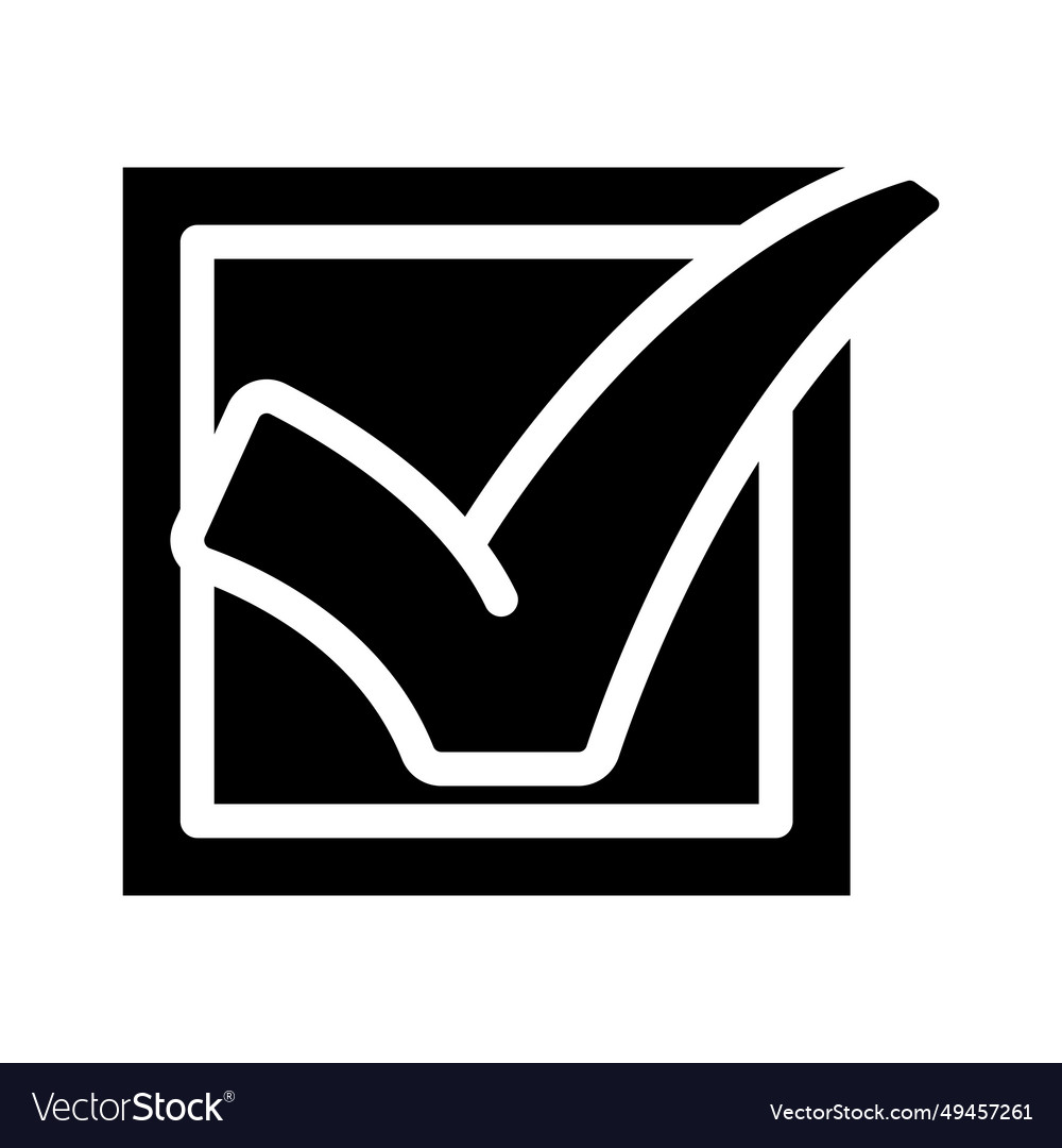 Checkbox mark glyph icon Royalty Free Vector Image