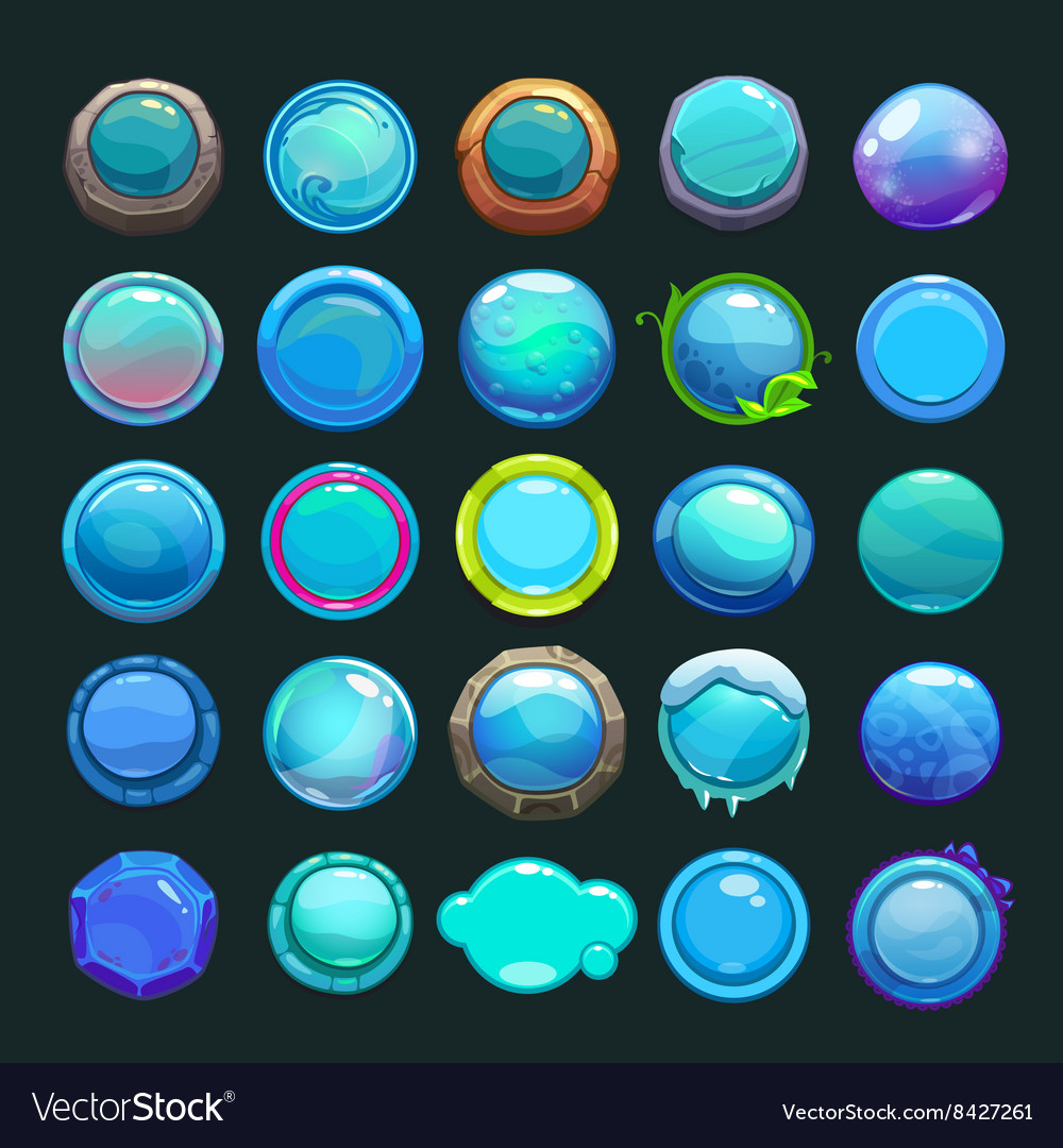 Colorful Blue Button Set