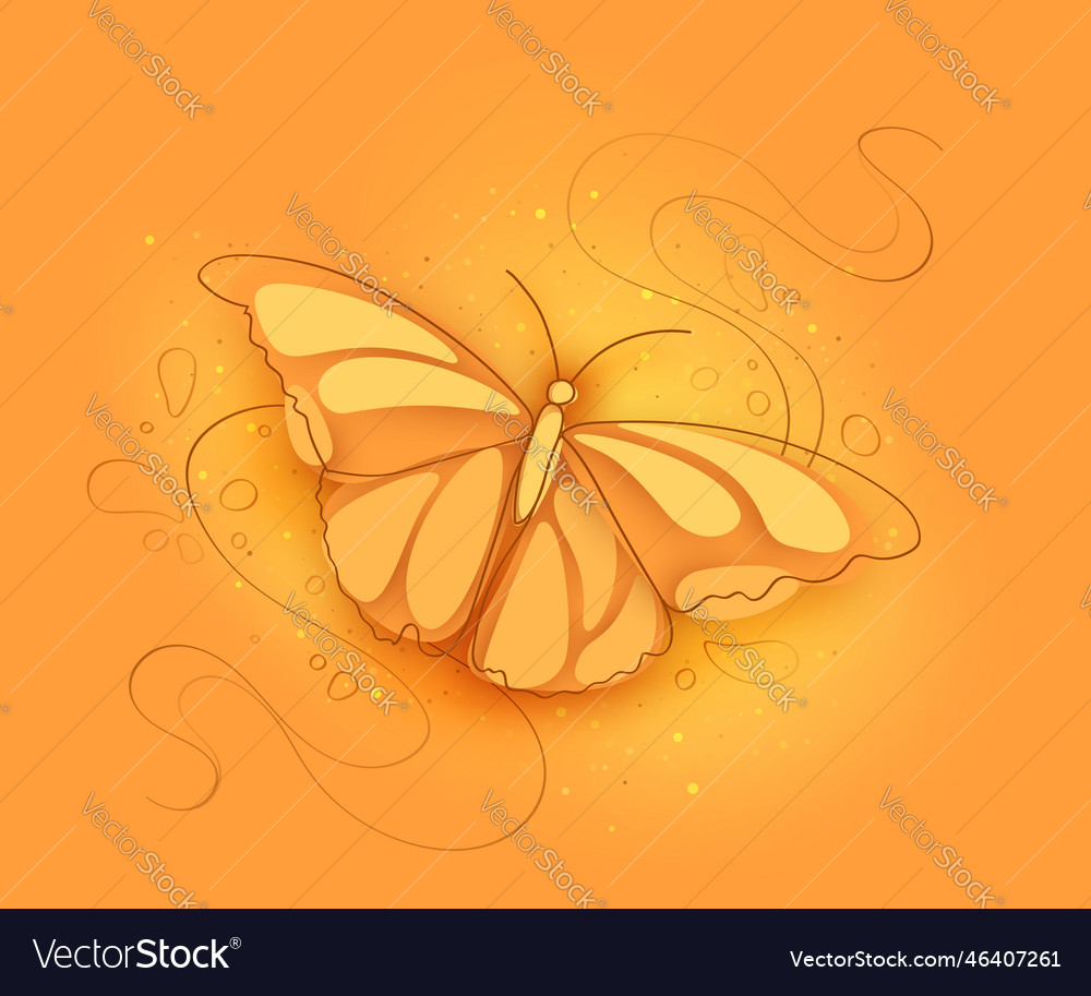 Delicate dreamy butterfly on textured background Vector Image