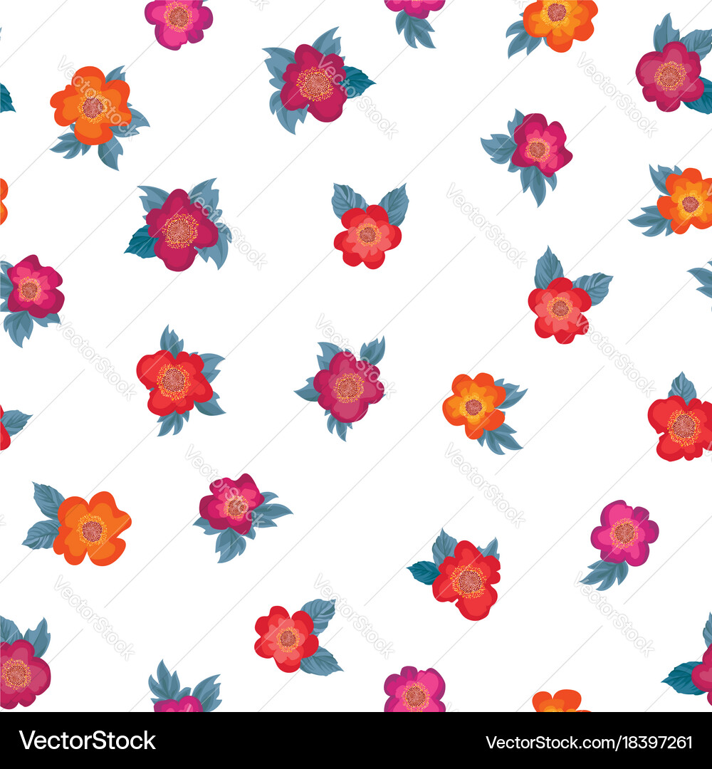 Floral seamless pattern flower background garden Vector Image