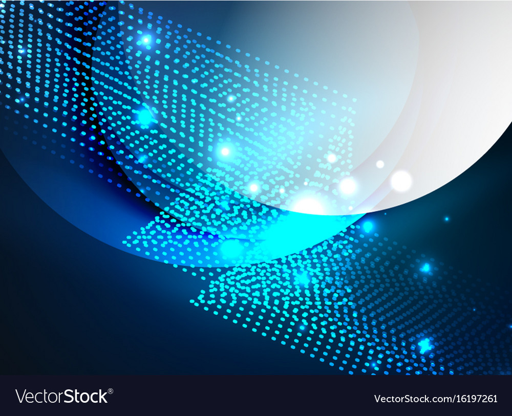 Glowing wave created with particles on dark color