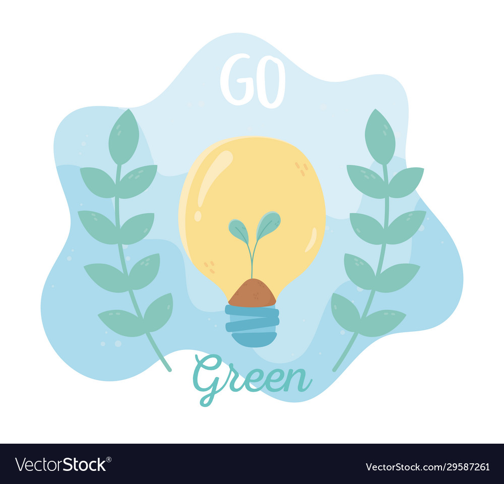 Growing plant in bulb foliage nature environment Vector Image