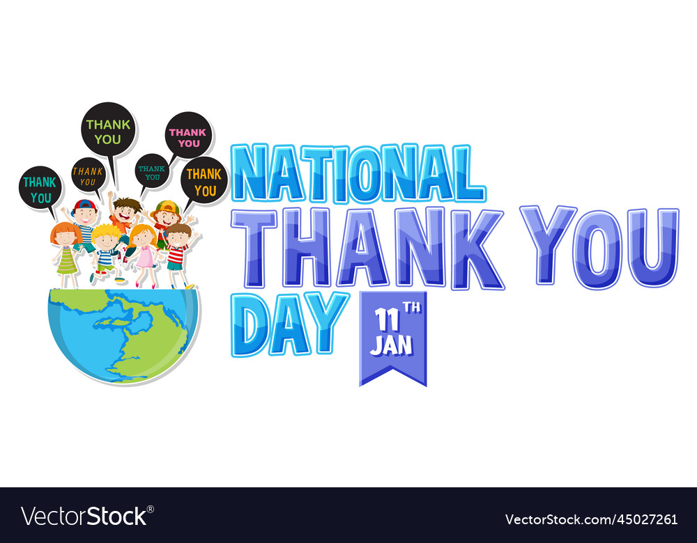 Happy national thank you day banner Royalty Free Vector