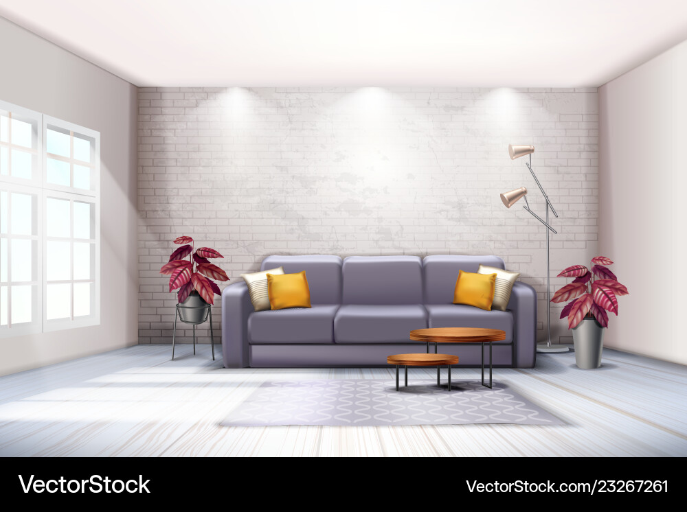 Interior plants realistic composition Royalty Free Vector