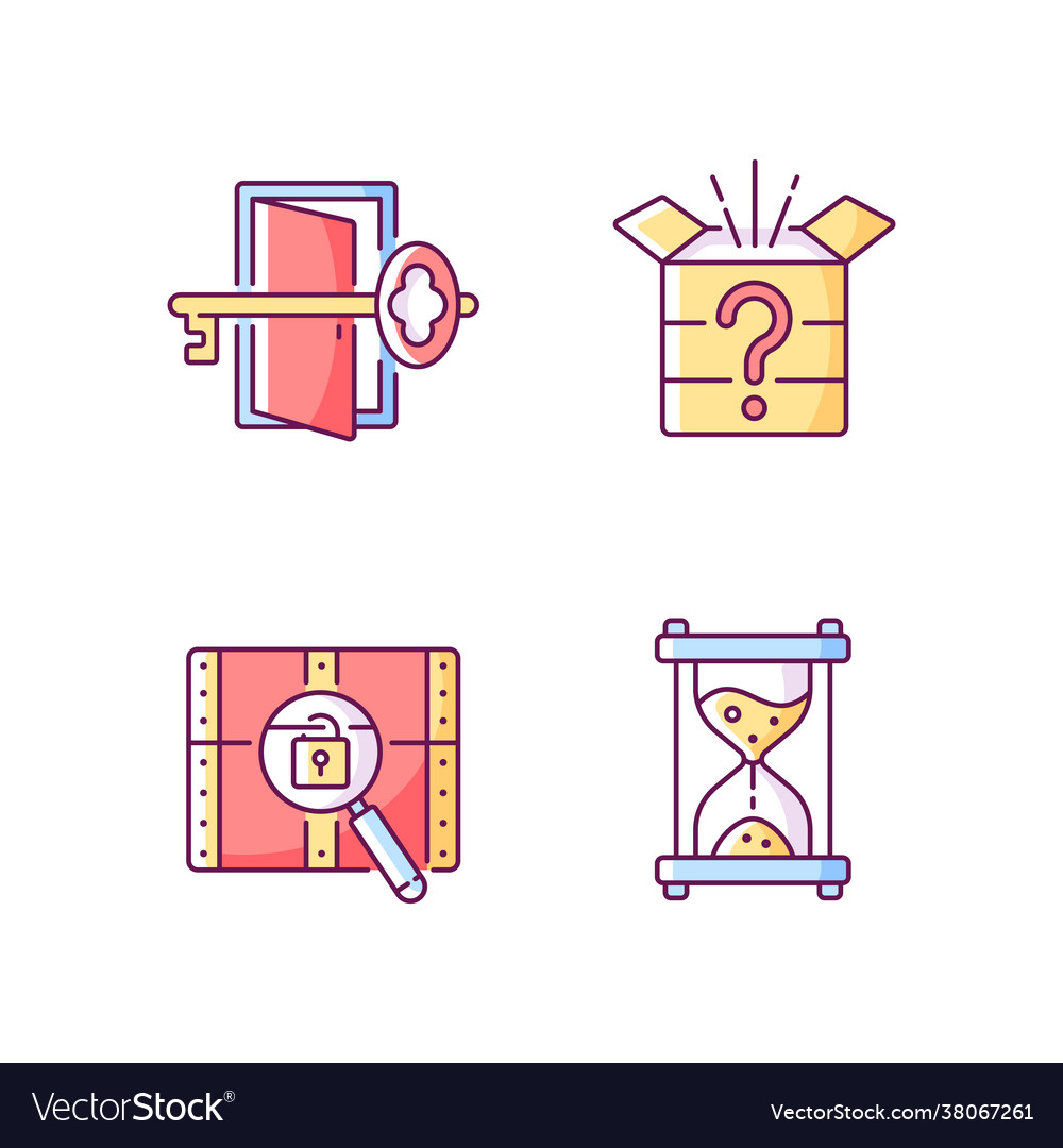 Puzzle rgb color icons set vector image Puzzle rgb color icons set