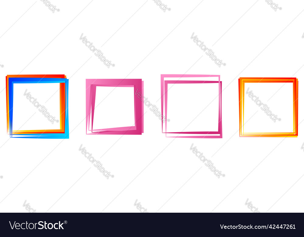 Random square contour frame border element Vector Image Random square contour frame border element