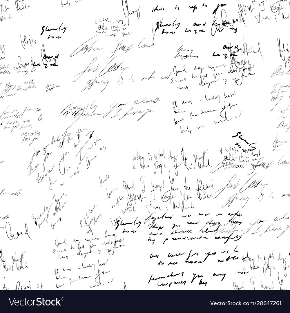 Seamless abstract text pattern handwritten font vector image Seamless abstract text pattern handwritten font
