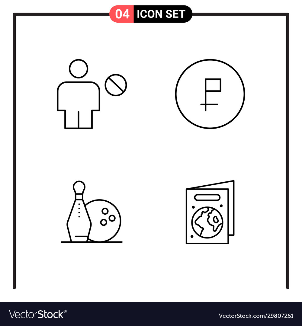 Set 4 line style icons for web and mobile