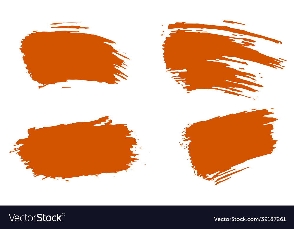 Stylish orange brush acrylic paint Royalty Free Vector Image