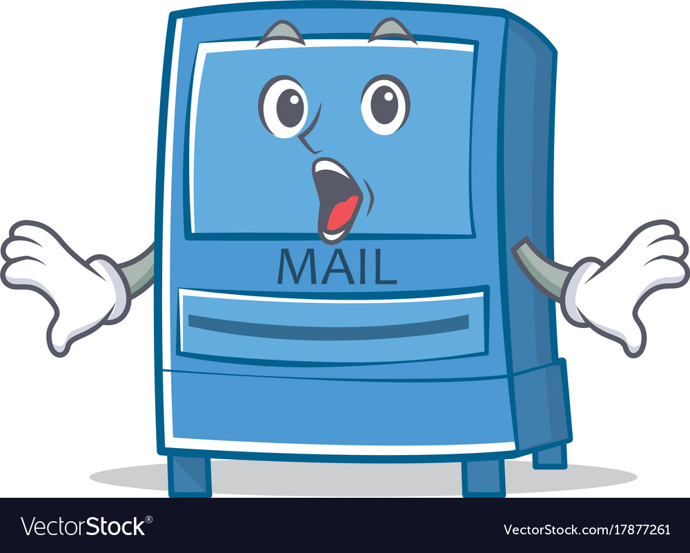 Surprised mailbox character cartoon style