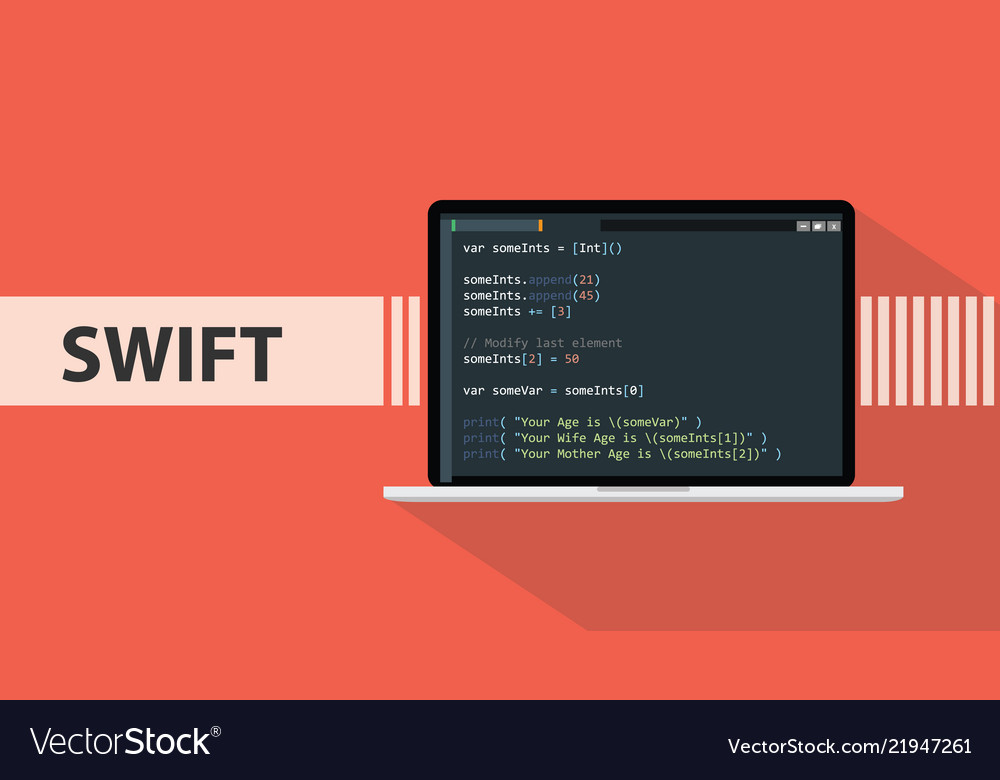 Swift Code Programming on Laptop