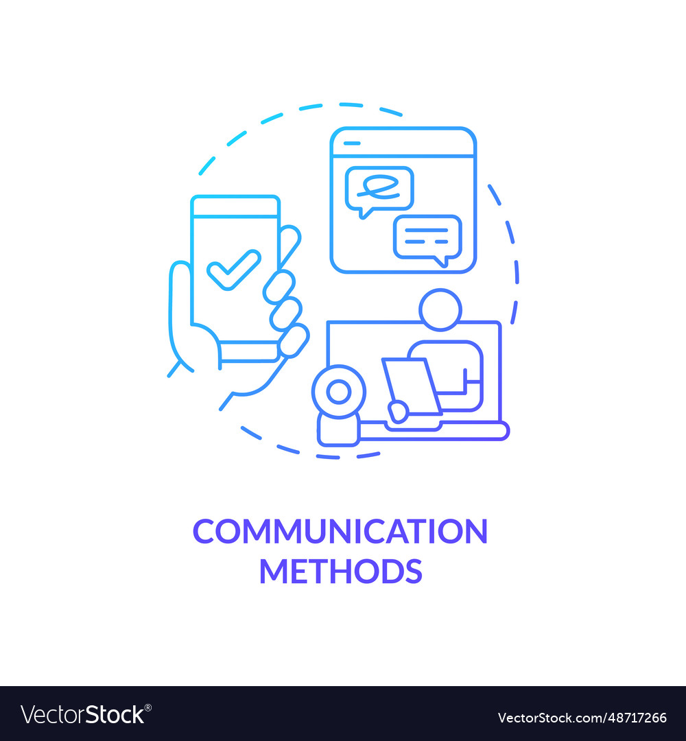 2d communications methods linear icon concept Vector Image 2d communications methods linear icon concept