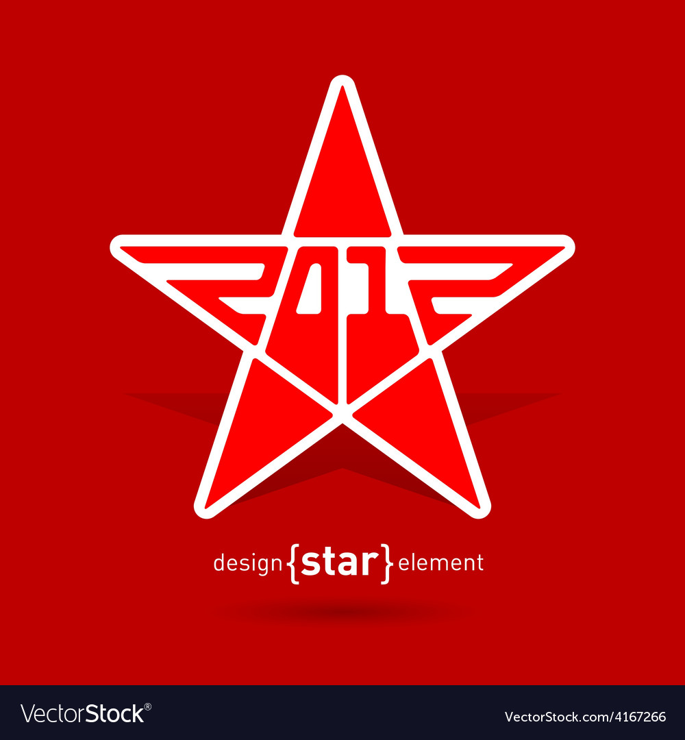 Abstract design element star with new year date