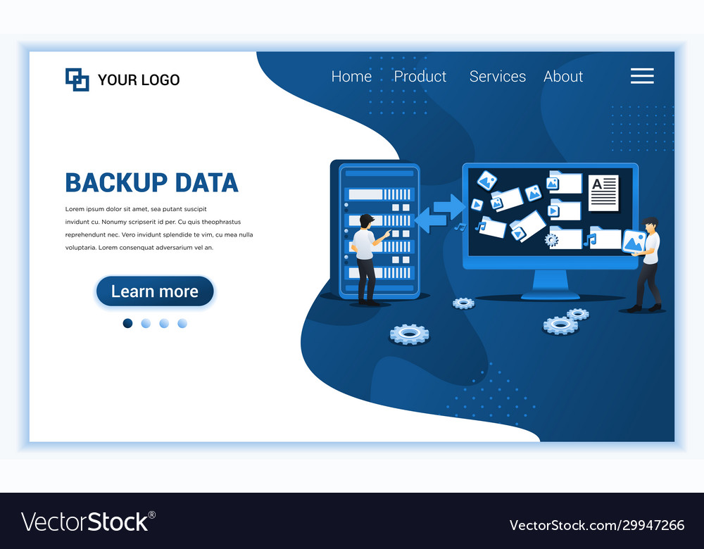 Backup data concept copying files