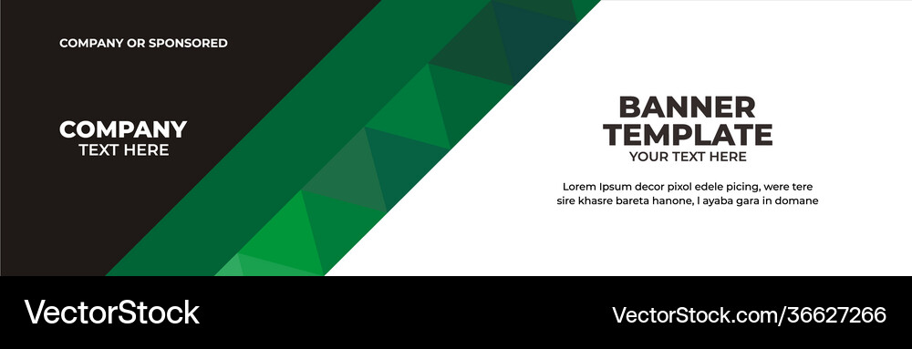 Banner Template Design Green Elegant Business Vector Image
