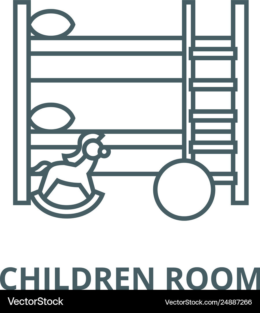 Children room line icon Royalty Free Vector Image