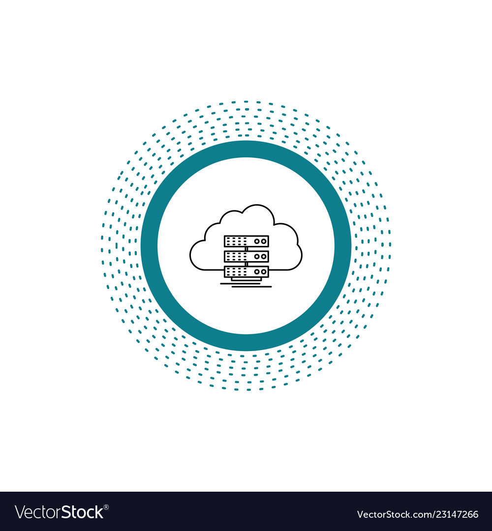 Cloud storage computing data flow line icon